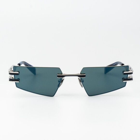 Balmain Women Sunglasses Titanium Silver Blue Mirror Geometric FIXE BPS-123E-54 - Picture 6 of 13